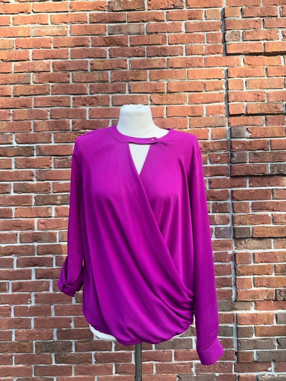 Vibrant purple long sleeve shirt